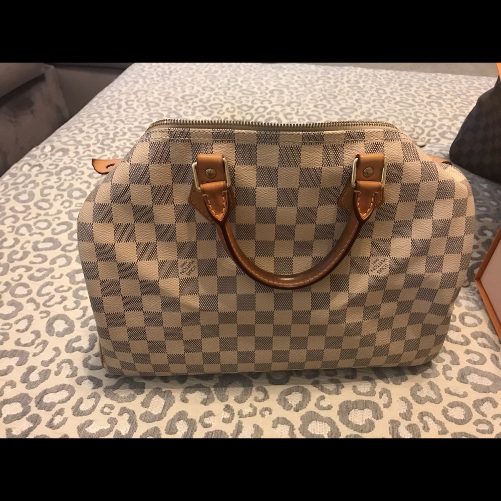 Authentic Louis Vuitton 35 Speedy Azur